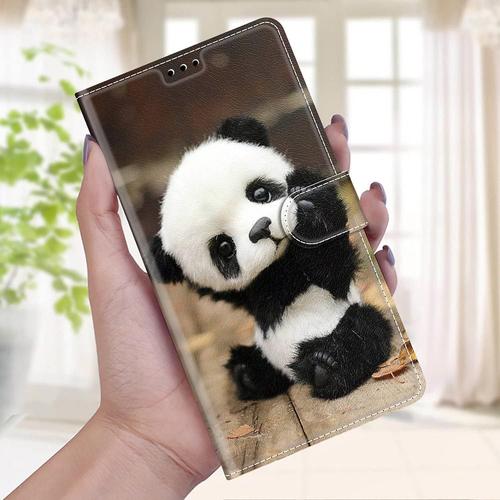 Nadoli Portefeuille Coque Pour Xiaomi Poco X4 Pro 5g,Coloré Peint [Panda] Magnétique Pu Cuir Anti-Rayures Tpu Fentes Pour Cartes Protection Housse Etui