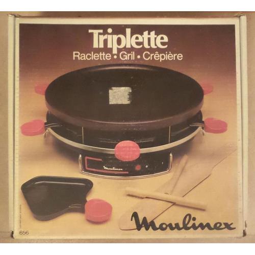 Appareil Raclette Gril Crêpière - 3 en un - Marque TRIPLETTE de Moulinex