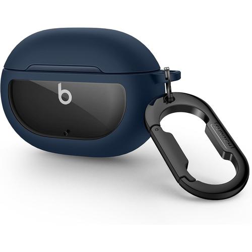 Étui Compatible avec la Couverture Beats Studio Buds,Studio Buds + (2023) [Slim-Fit], Étui Portable Antichoc TPU Protecteur avec Clip Porte-Clés pour Beats Studio Buds (Bleu Marine)