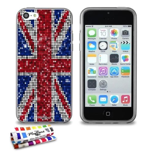 Coque Iphone 5c Drapeau Grande Bretagne Uk Silicone Gris Souple (Tpu)
