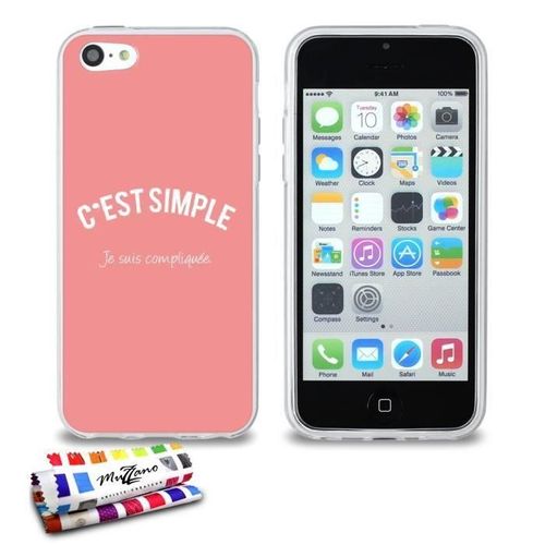 Coque Iphone 5c Je Suis Compliquée Silicone Transparent Souple (Tpu)