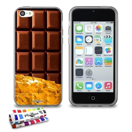 Coque Iphone 5c Le Chocolat Silicone Gris Souple (Tpu)