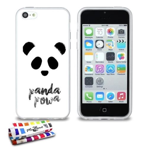 Coque Iphone 5c Le Panda Powa Silicone Transparent Souple (Tpu)