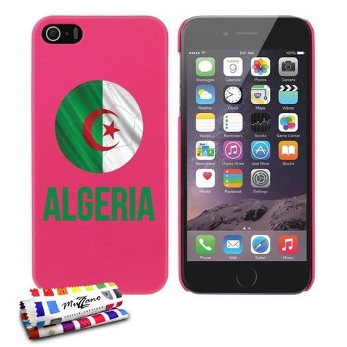 Coque Iphone 5 5s Se Ballon Algerie Silicone Rose Rigide (Tpu)
