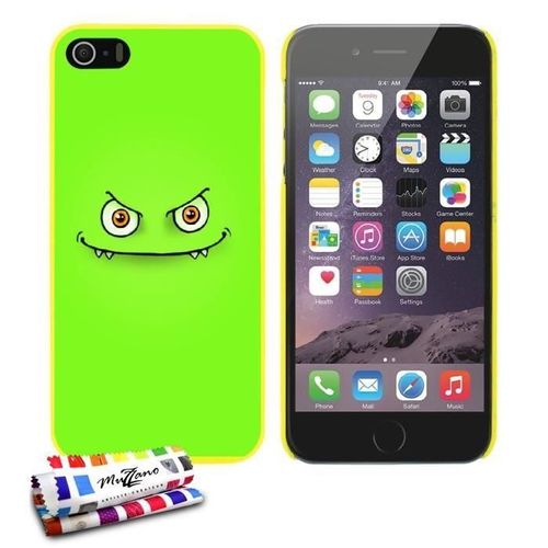 Coque Iphone 5 5s Se Le Monstre Vert Silicone Jaune Rigide (Tpu)