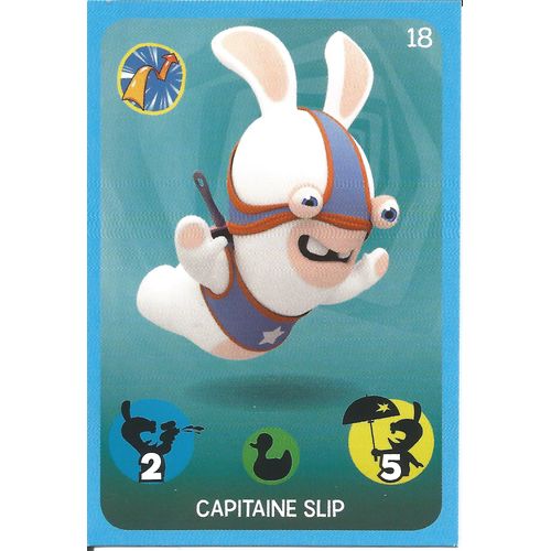 Carte À Jouer. Panini. Carrefour Rush 2017. Collection The Lapins Crétins Capitaine Slip N° 18