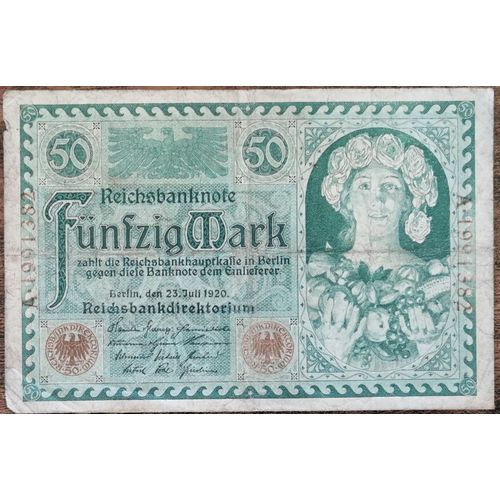 Billet Allemagne 50 Mark 23 - 7 - 1920 / Reichsbanknote