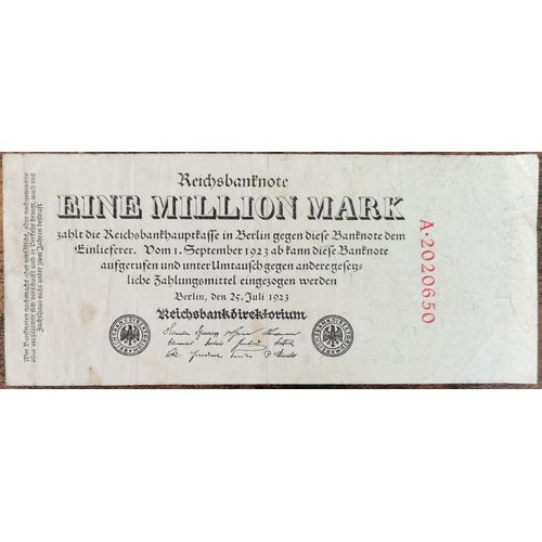 Billet Allemagne 1 Million Mark 25 - 7 - 1923 / Reichsbanknote / 1.000.000 Mark