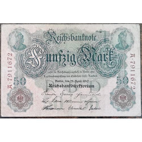 Billet Allemagne 50 Mark 21 - 4 - 1910 / Reichsbanknote