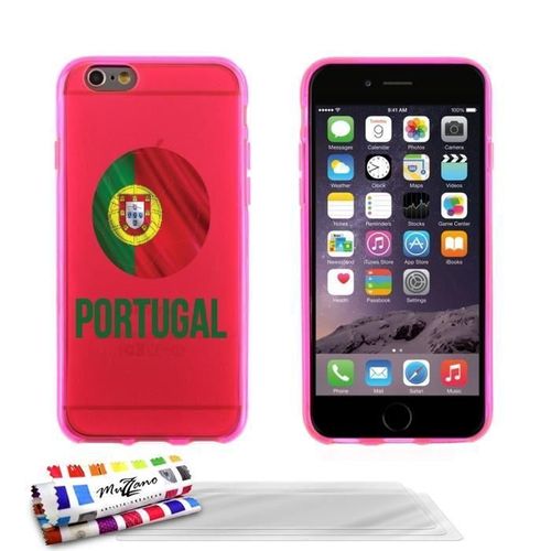 Coque Iphone 6 6s (4"7) Ballon Portugal Silicone Rose Souple (Tpu) + 3 Films