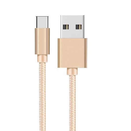 Cable pour Huawei P30 / P30 LITE / P30 PRO / P20 / P20 LITE / P20 PRO / P10 / P9 / MATE 20 / MATE 10 / HONOR VIEW 20 / HONOR VIEW 10 / HONOR PLAY - Cable USB-C Nylon Tresse Or Dore[Phonillico]