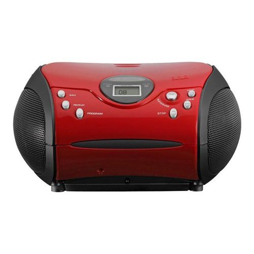 Lenco SCD-24 - Boombox - noir, rouge