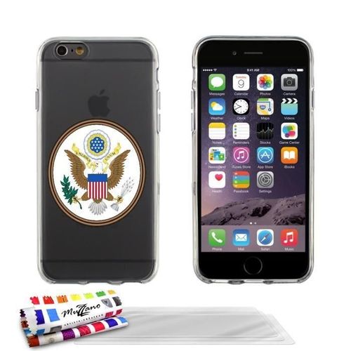 Coque Iphone 6 6s (4"7) Sceau Usa Silicone Gris Souple (Tpu) + 3 Films