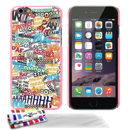 Coque Iphone 6 6s (4"7) Comics Cartoon Silicone Rose Rigide (Tpu) + 3 Films