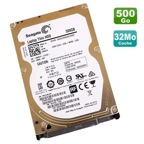 Disque Dur 500Go SATA 2.5" Seagate Laptop Thin ST500LM021 PC Portable 7200RPM