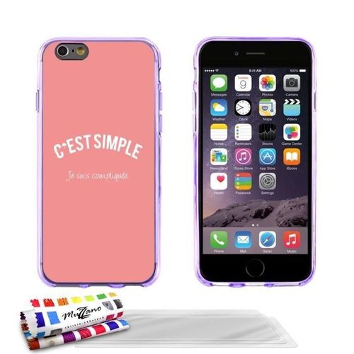 Coque Iphone 6 6s (4"7) Je Suis Compliquée Silicone Souple (Tpu) + 3 Films