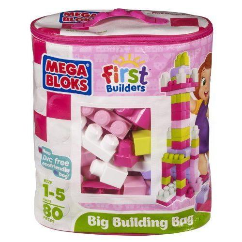 Megabloks - 8328 - Jouet De Premier Age - First Builders - Sac Rose - 80 Briques