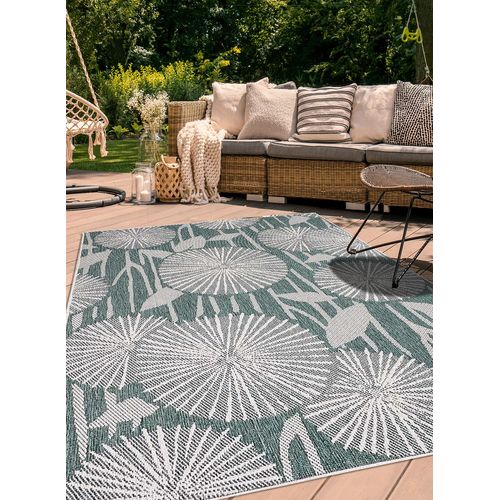 Tapis Extérieur, Kilim Reversible 160x230 Lyn2 Ax Reversible Vert Et Crème