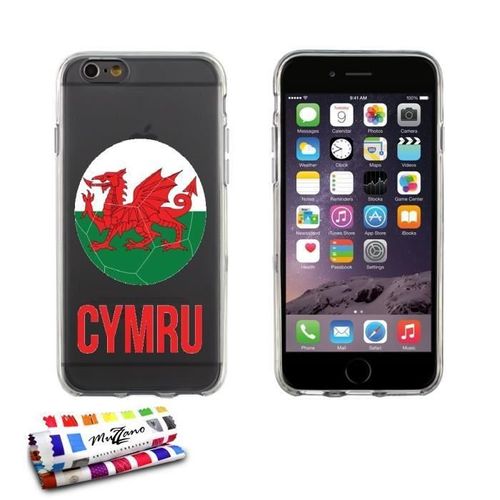 Coque Iphone 6 6s Plus (5"5) Ballon Pays De Galles Silicone Gris Souple (Tpu)