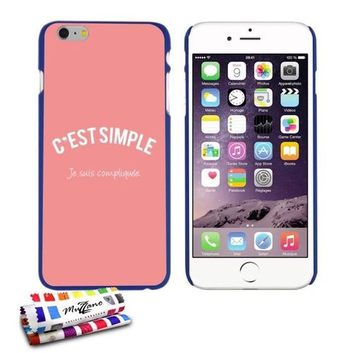 Coque Iphone 6 6s Plus (5"5) Je Suis Compliquée Silicone Bleu Rigide (Tpu)