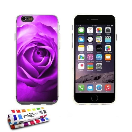 Coque Iphone 6 6s Plus (5"5) La Rose Violette Silicone Transparent Souple (Tpu)