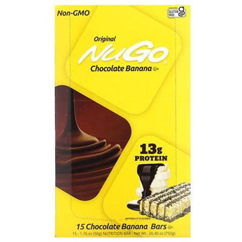 Nugo Nutrition Barres Au Chocolat Et À La Banane, 15 Barres, 50 G Chacune