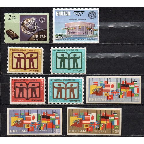 Bhoutan- Lot De 9 Timbres Neufs- Divers