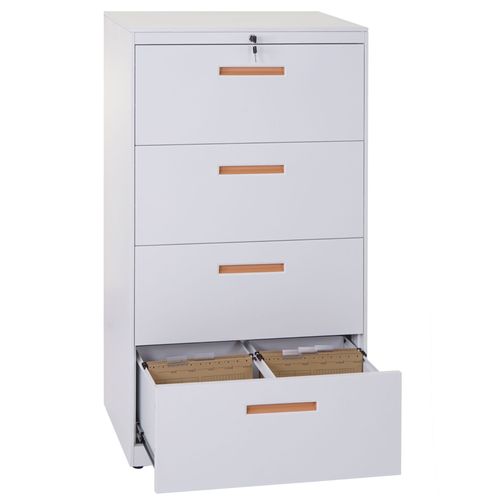 Meuble Pour Dossiers Suspendus Boston A10, Acier   132x76x46 Cm, Blanc