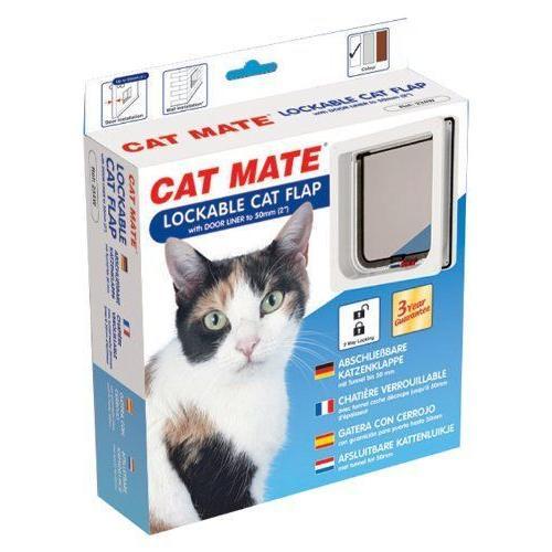 Petmate Chatière Petsafe Cat Mate Verrouillable Avec Tunnel Cache Découpe Blanc , Hauteur X Longueur X Largeur : 19 Cm X 4.5 Cm X 19.5 Cm