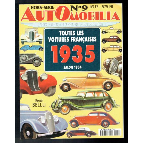 Automobilia   Hors Serie N°  9 - Toutes Les Voitures Françaises 1935 - Salon 1934