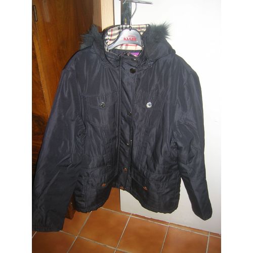 Parka Zippée + Pressions À Capuche Amovible Hony Ru Taille M 65% Coton,35% Polyester,Bleu Marine..
