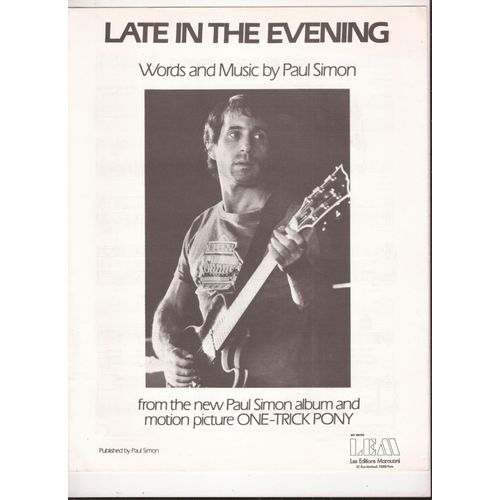 Late In The Evening - Paul Simon ( One-Trick Pony) Voix, Guitare & Piano