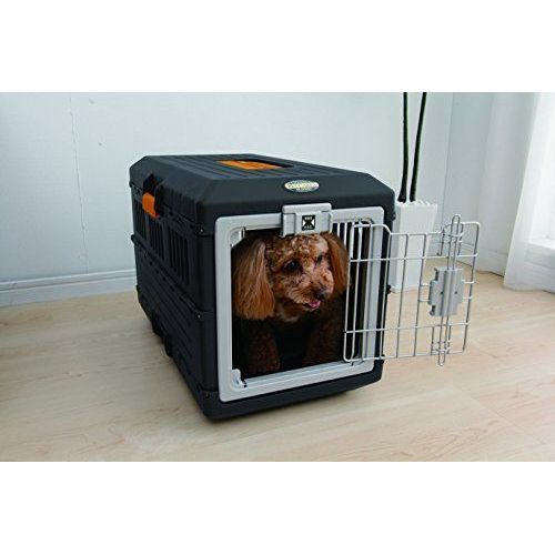 Iris Ohyama Pet Carry Fc-550 Boîte De Transport Pliable Pour Chien Et Chat Max 12 Kg , Plastique, Noir, 3,6 Kg, 31,5 X 55 X 36,4 Cm