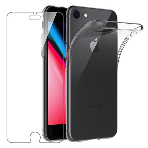 Coque Silicone Transparente + Verre Trempé Pour Iphone 8 Plus Couleur :