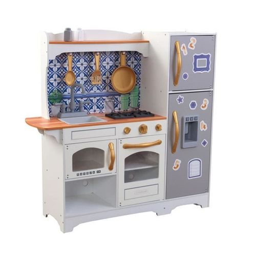 Kidkraft - Cuisine En Bois Mosaic Magnetic - 53448 - Accessoires Inclus - Portes Magnetiques - Assemblage Ezkraft
