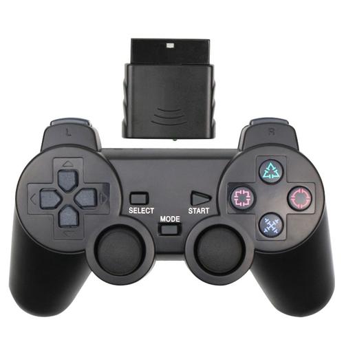 Sans Fil Rf Vibrations Contrôleur De Jeu - Manette De Jeu Pour Playstation 2 Ps2 - Noir