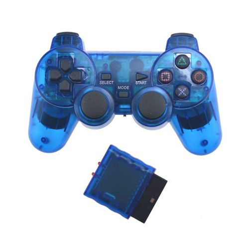Manette De Jeu Pour Ps2 Playstation 2 Contrôle Sans Fil Manette Ps2 - Accessoire Console - Bleu