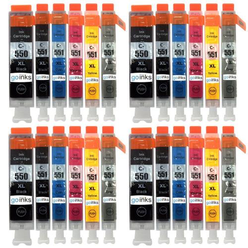 Go Inks C-550 & C-551 Cartouches d'encre Compatible pour remplacer Canon PGI-550 & CLI-551 pour une utilisation avec les impriman