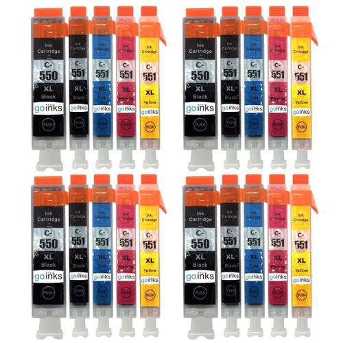 Go Inks C-550 & C-551 Cartouches d'encre Compatible pour remplacer Canon PGI-550 & CLI-551 pour une utilisation avec les impriman