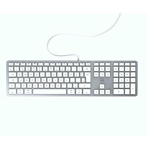 Mobility Lab Clavier anglais QWERTY filaire pour Mac blanc et argenté