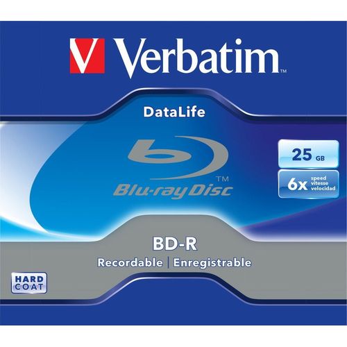 VERBATIM DataLife BD-R BD-R 25Go 1pièce(s) - disques Vierges Blu-Ray (BD-R, 120 mm, 25 Go, 6X, Coffret Ã  Bijoux, 1 pièce(s))