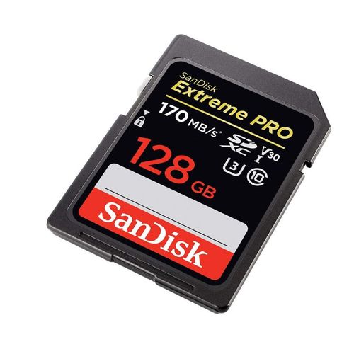 SanDisk Extreme PRO 128 Go Carte mémoire SDXC jusqu'à 170 Mo/s, Classe 10, U3, V30, 4K UHD pour appareil photo