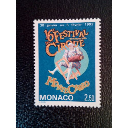 Timbre Monaco Yt 1753 Clown Avec Bandonéon 1991 ( 71012 )
