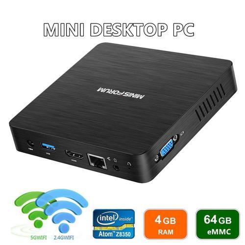 Nouvelle Version du Z83-F Mini PC 4K/4GB/64GB, Processeur Intel Atom X5-Z8350, Windows 10 Pro préinstallé, Ports HDMI et VGA, Eth