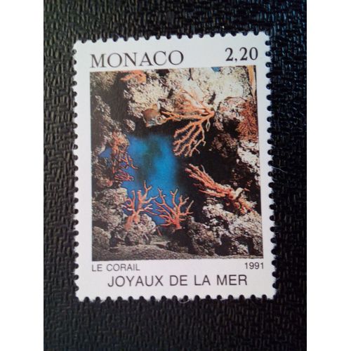Timbre Monaco Yt 1774 Partie D'un Récif De Corail 1991 ( 71012 )