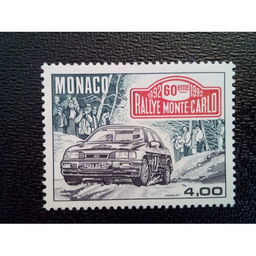Timbre Monaco Yt 1816 60ème Rallye Monte Carlo 1992 ( 71012 )