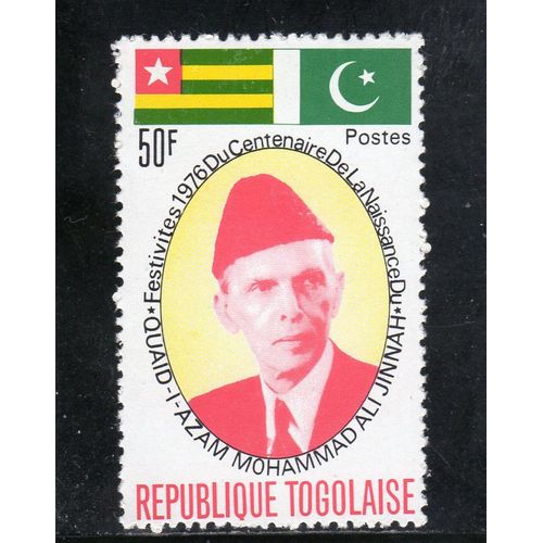 Timbre-Poste Du Togo (Centenaire De La Naissance De Quaid-I-Azam Mohammad Ali Jinnah, Homme DÉtat, Fondateur Du Pakistan)