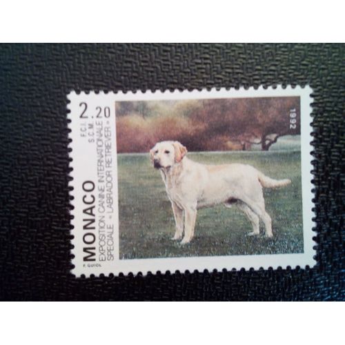 Timbre Monaco Yt 1813 Labrador Retriever (Canis Lupus Familiaris) 1992 ( 71012 )