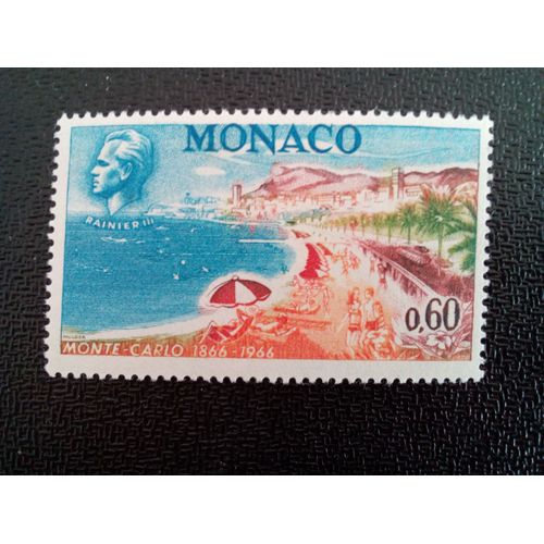 Timbre Monaco Yt 694 Promenade Sur La Plage De Monte Carlo, Prince Rainier Iii 1966 ( 071012 )