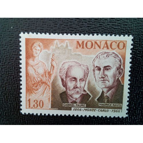 Timbre Monaco Yt 697 Gabriel Fauré (1845-1924), Joseph-Maurice Ravel (1875-1937) 1966 ( 071012 )